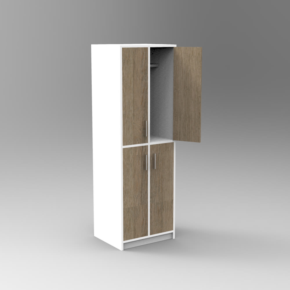 Casillero 4 puertas - barra para colgar1