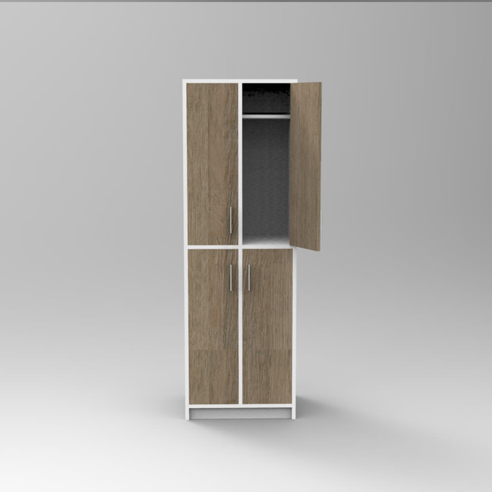 Casillero 4 puertas - barra para colgar4