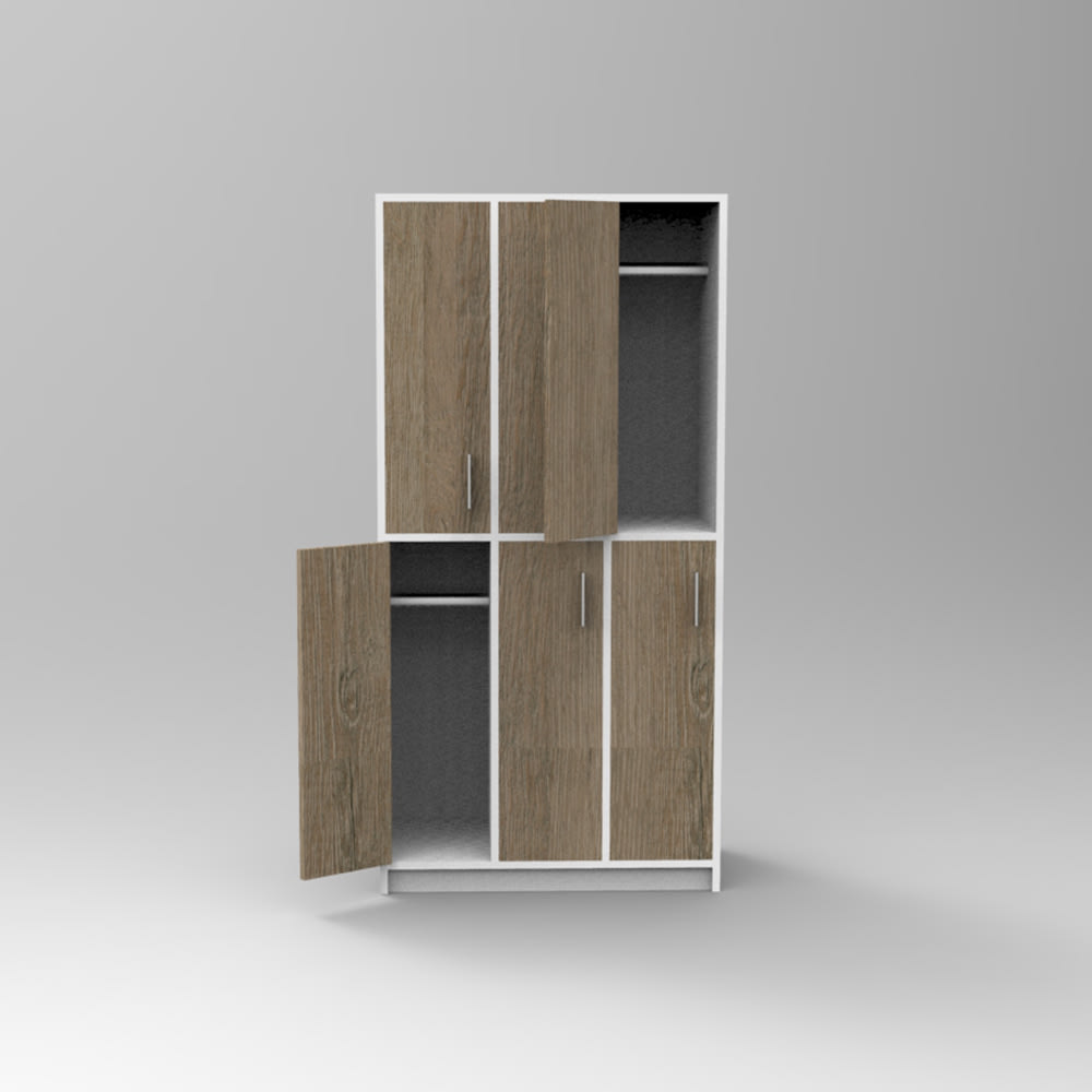 Casillero 6 puertas - barra para colgar3