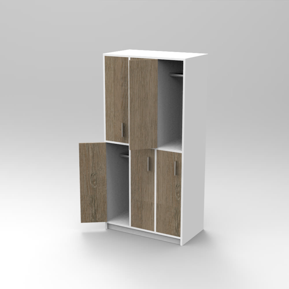 Casillero 6 puertas - barra para colgar4