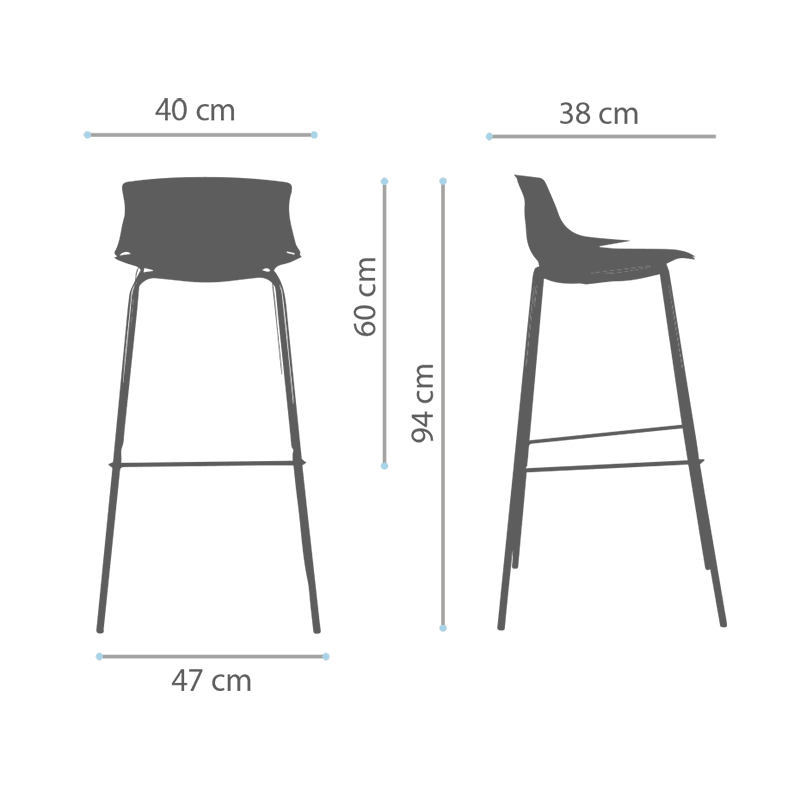 Taburete Living 4 Patas Metálicas4