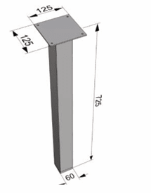 Pedestal  cuadrado perfil 60/601