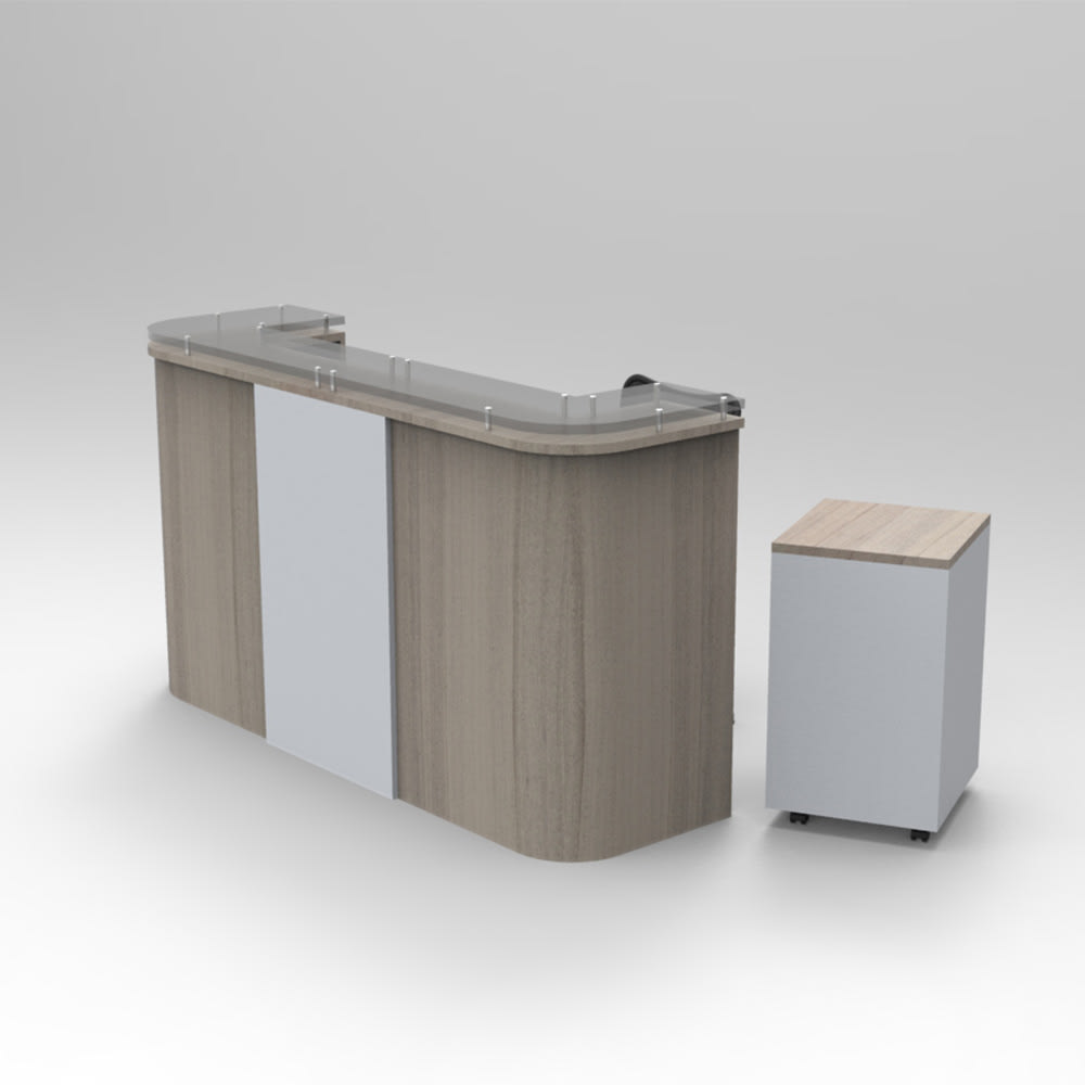 Recepción encimera y frente curvo RCP-054