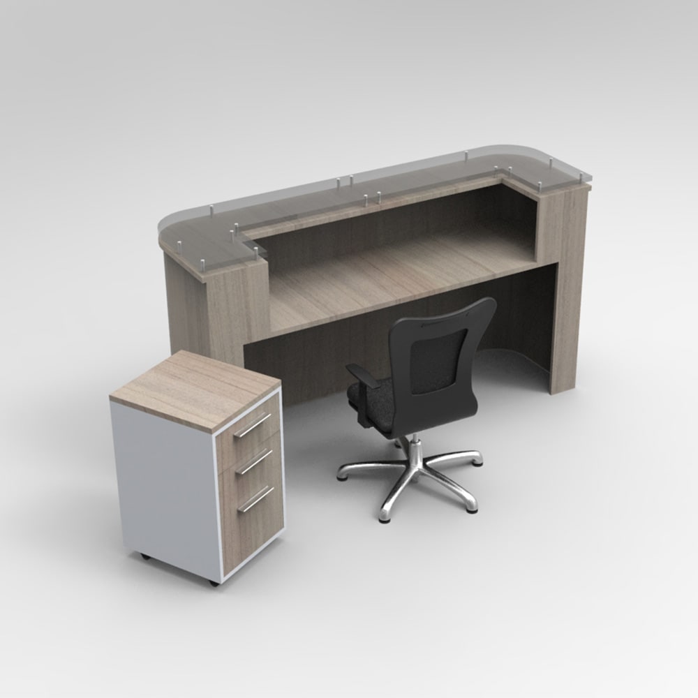 Recepción encimera y frente curvo RCP-055