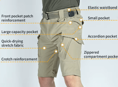 SIVI - SHORT TÁCTICO ELASTICADO SECADO RÁPIDO (GRIS)