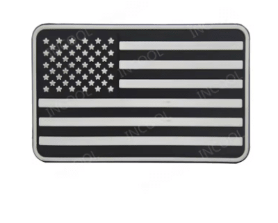 Parche PVC Bandera USA (Negro)