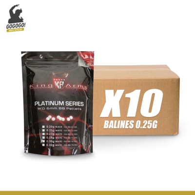 GO PACK! X10 KING ARMS 0.25 BBS (Blanco)