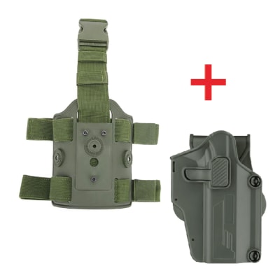 GO PACK! - Holster Rigido Universal Verde + Muslera Plataforma OD