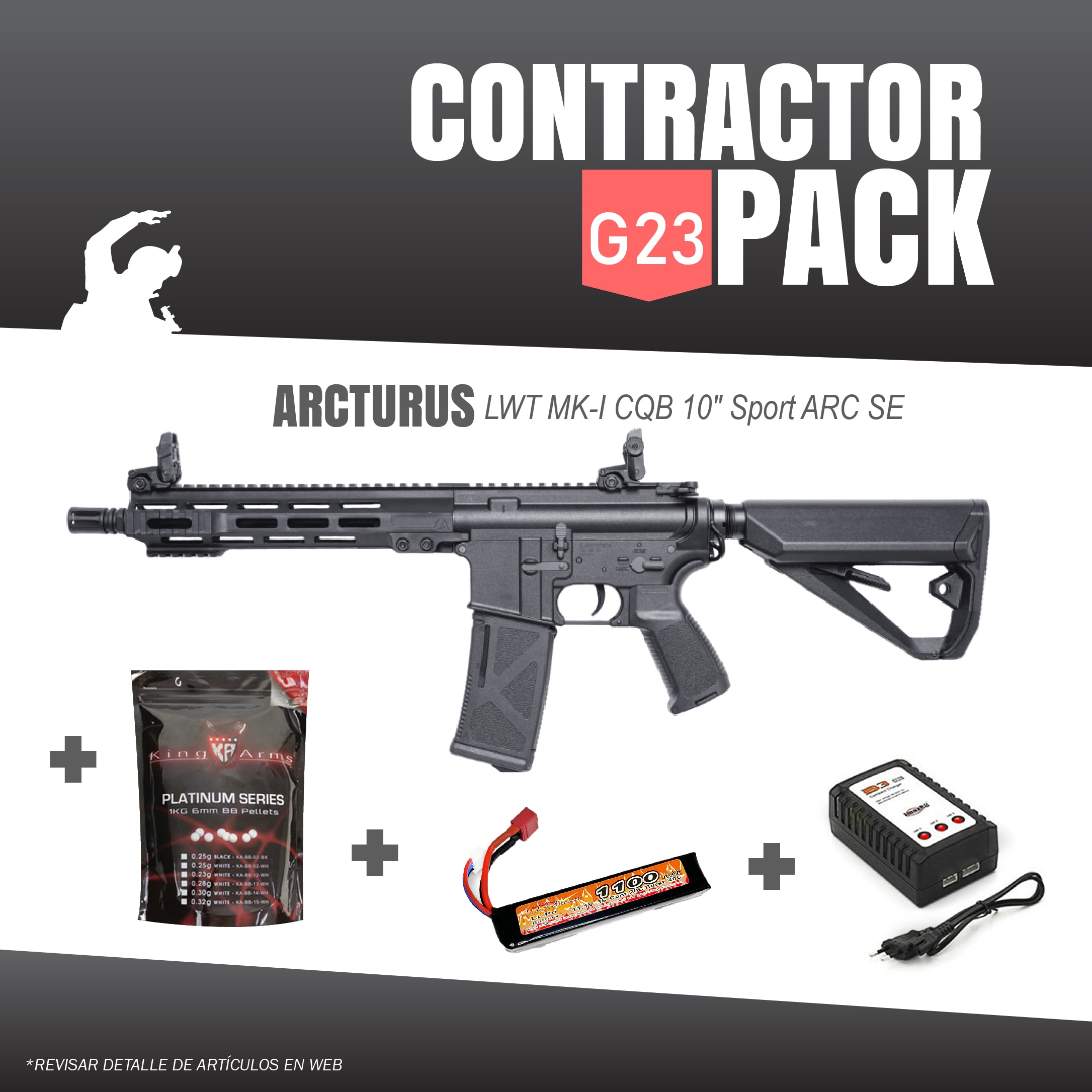 CONTRACTOR PACK - G23 (Negro) | GO GO GO Airsoft & Tactical Gear