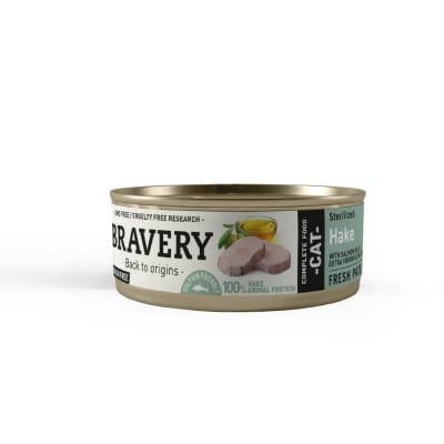Lata bravery hake sterilized cat 70gr1