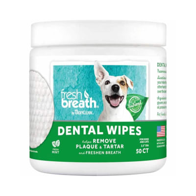tropiclean dental wipes for dogs 50 un