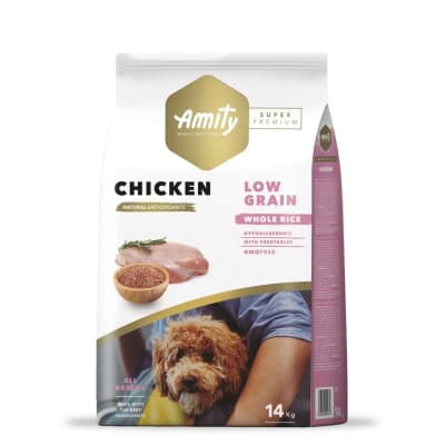 amity low grain chicken perro adulto 14 kg