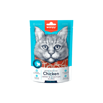 Wanpy Chicken Jerky & Codfish Sushi 80 gr1