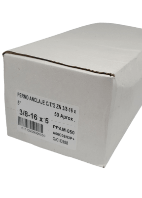 PERNO ANCLAJE C/T/G ZN 3/8-16 x 5