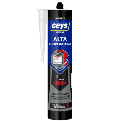 Silicona alta temperatura negra Ceys 280 ml