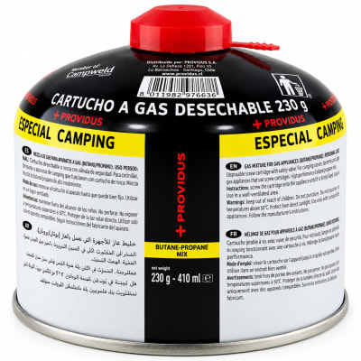 Gas 230 grs con válvula camping
