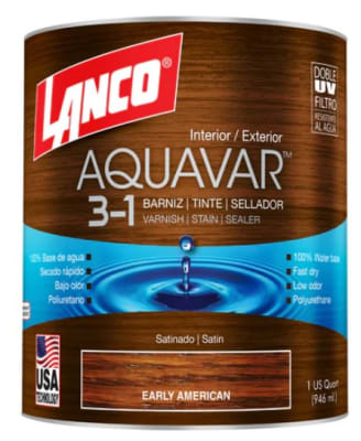 Barniz Aquavar poliuretano Lanco 1/4 gl variedad colores