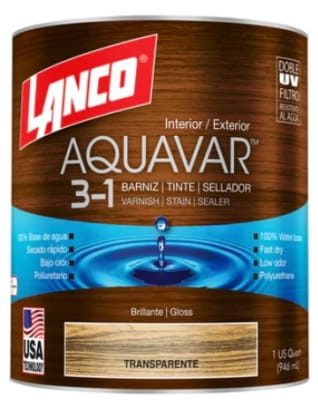 Barniz Aquavar poliuretano Lanco 1/4 gl variedad colores