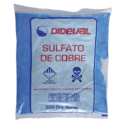 Sulfato de cobre 1/2 kg Dideval