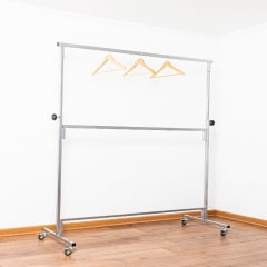 PERCHERO DESMONTABLE DOBLE BARRA GRIS