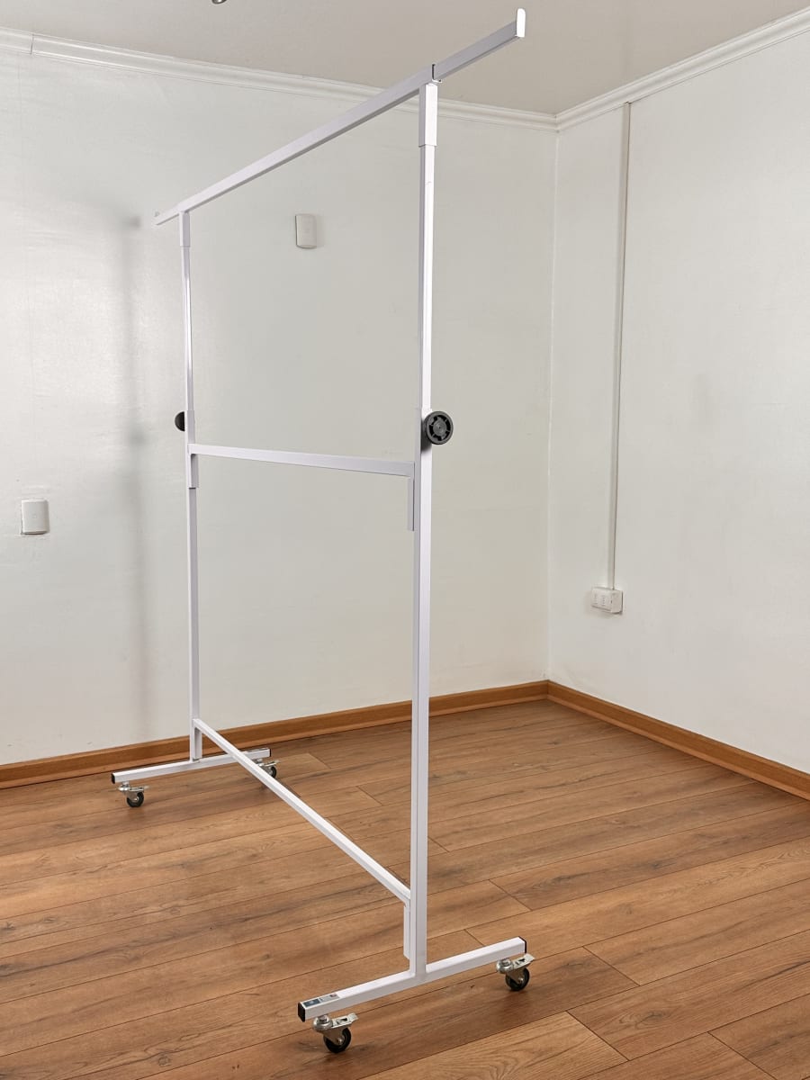 PERCHERO DESMONTABLE DOBLE BARRA EXTENSIBLE BLANCO1