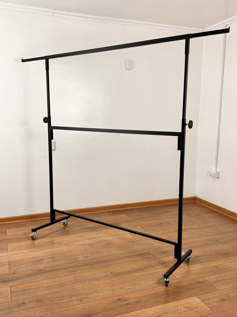 PERCHERO DESMONTABLE  DOBLE BARRA EXTENSIBLE NEGRO2