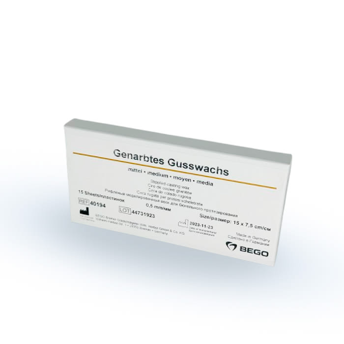 CERA PARA COLADO RUGOSA MEDIA 0.5 MM - BEGO1