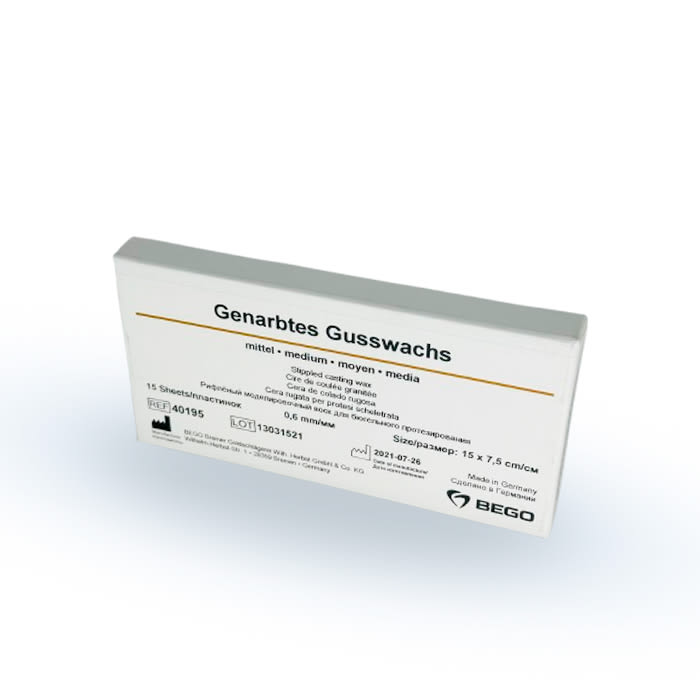 CERA PARA COLADO RUGOSA MEDIA 0.6 MM - BEGO1