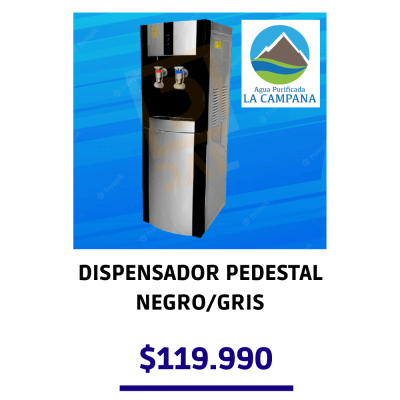 DISPENSADOR PEDESTAL VENTILADOR NEGRO/GRIS LB-16