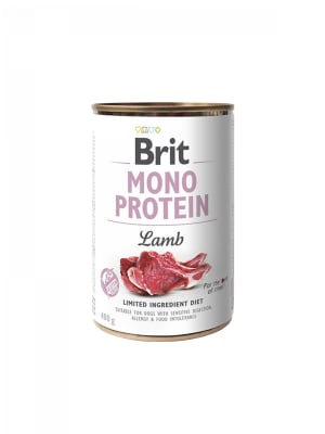 BRIT MONO PROTEIN CORDERO LATA PERRO