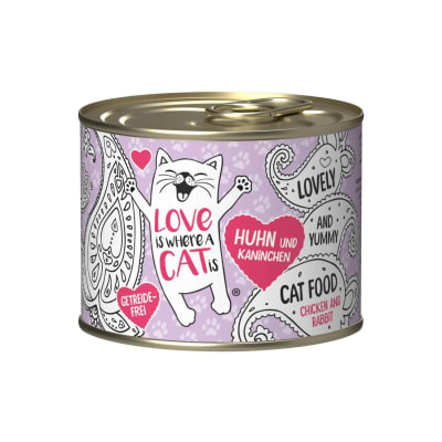LOVE CAT LATA SABOR POLLO Y CONEJO