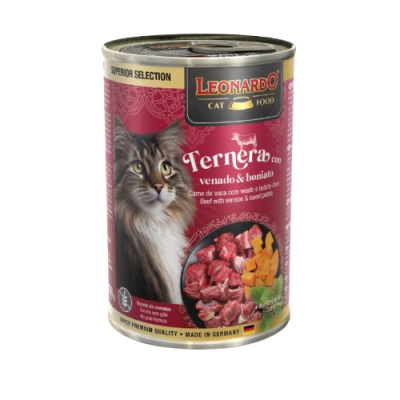 LEONARDO TERNERA CON VENADO Y BONIATO LATA 400g