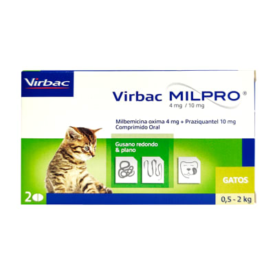 MILPRO ANTIPARASITARIO INTERNO GATOS HASTA 2 Kg