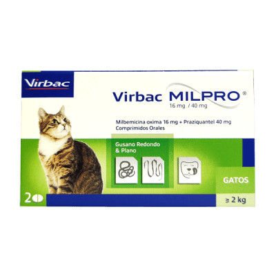 MILPRO ANTIPARASITARIO INTERNO SABORIZADO PARA GATOS + 2 Kg