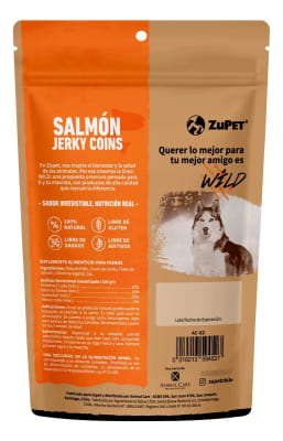 SNACK WILD PARA PERROS DE SALMON JERKY COINS 100 Gr