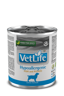 VETLIFE CANINO HYPOALLERGENIC FISH & POTATO LATA