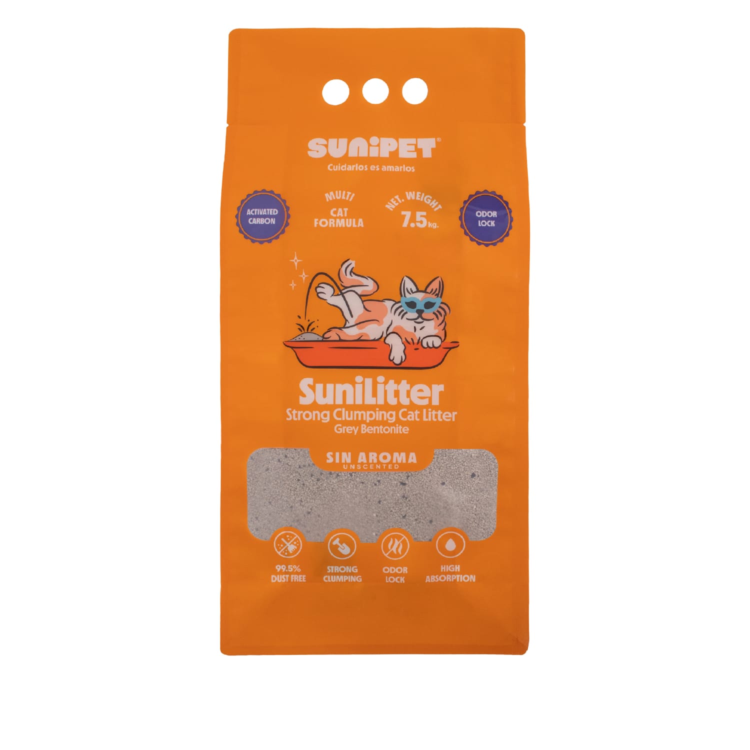 SUNILITTER ARENA AGLUTINANTE CARBON ACTIVADO 7.5 KG1
