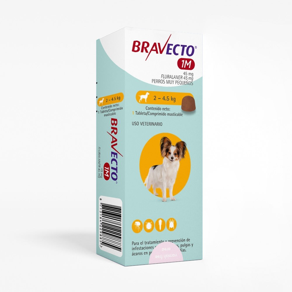 BRAVECTO 1M COMPRIMIDO PARA PERROS 2 A 4.5 KG1