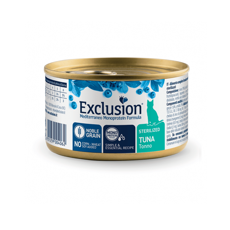 EXCLUSION MONOPROTEINA LATA GATO ESTERILIZADO ATUN 85 GR1