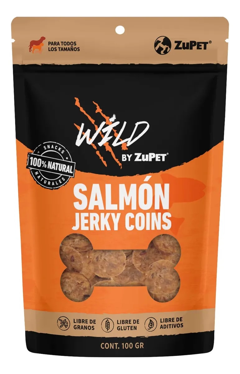 SNACK WILD PARA PERROS DE SALMON JERKY COINS 100 Gr1