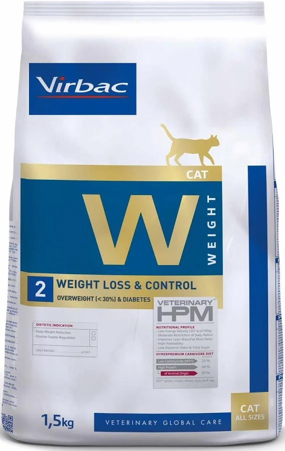 VIRBAC HPM W2 CAT WEIGHT LOSS & CONTROL 1.5 KG1