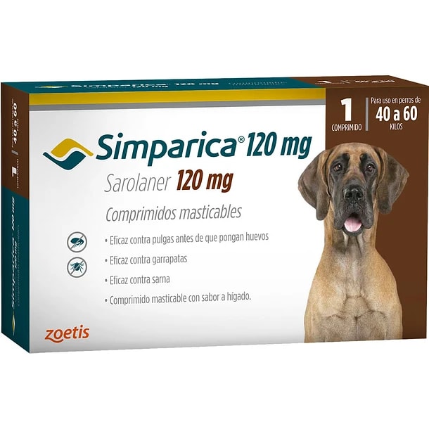 SIMPARICA 1 COMPRIMIDO PERROS 40.1 - 60 KG1