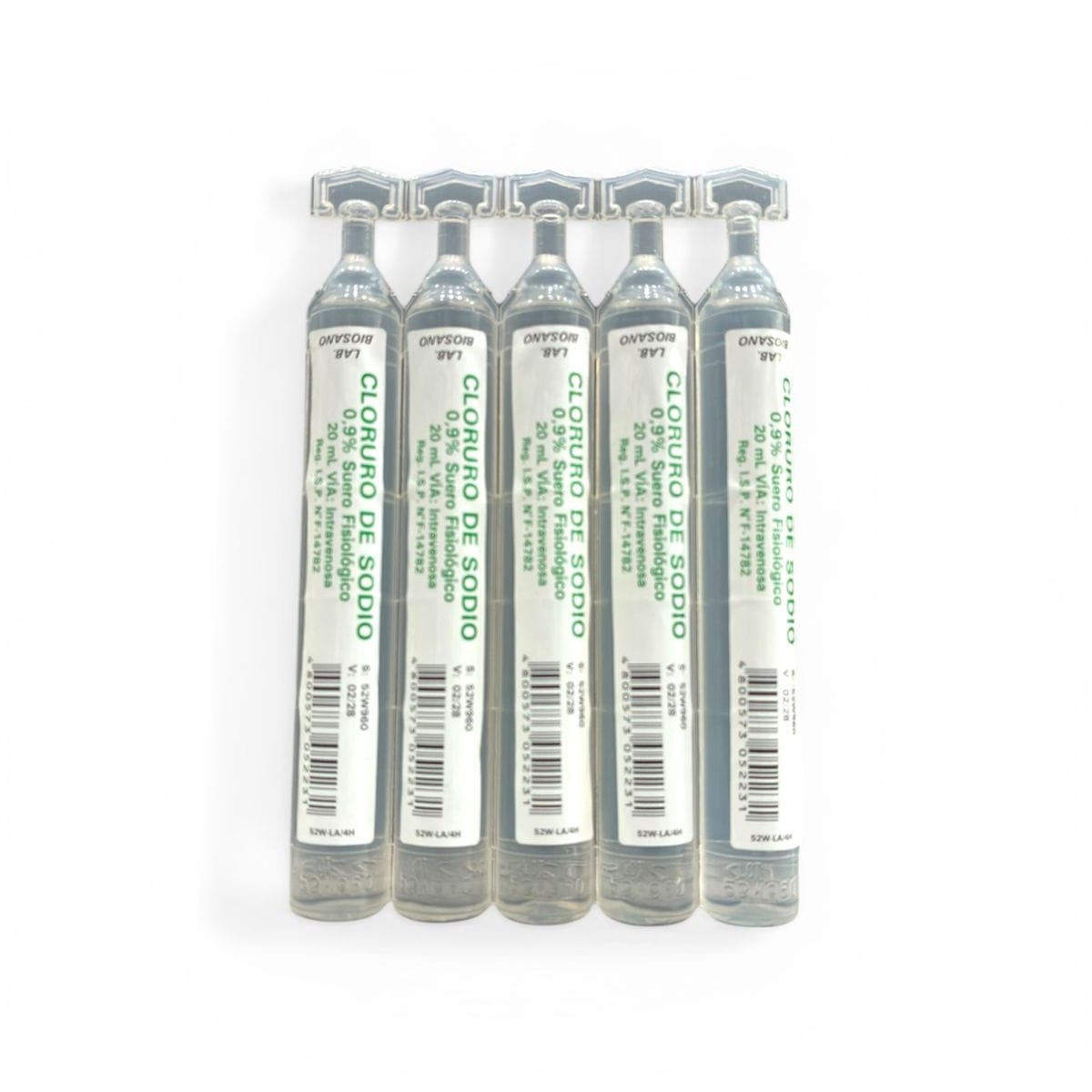 SUERO FISIOLOGICO 5 AMPOLLAS x 20 ml1