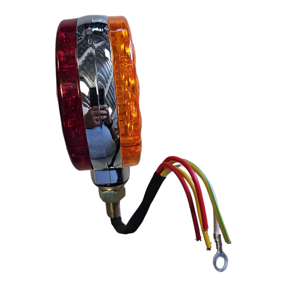 Farol Bicolor Redondo Led Cromado Car And Truck Ltda