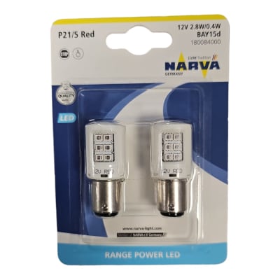 AMPOLLETA 2 CONTACTO PATA DISPAREJA 12V LED ROJA NARVA1