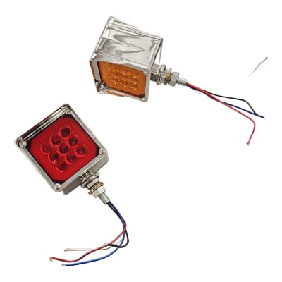 FAROL LED CUADRADO CROMADO 8CM HALO 12/24V (UNITARIO)