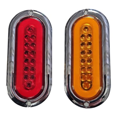 FAROL OVALADO CROMADO CON HALO 12/24V