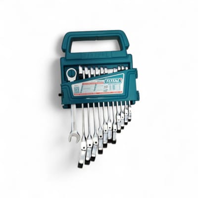 JUEGO LLAVE PUNTA CORONA CON CHICHARRA ARTICULADA 12PCS TOTAL THT102RK51271