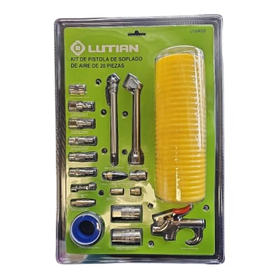 KIT ACCESORIOS PISTOLA SOPLADORA Y ACOPLES 20 PIEZAS LUTIAN
