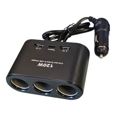 SACA CORRIENTE CON TRIPLE SALIDA/USB